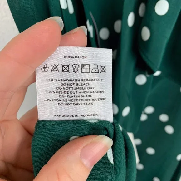 Faithfull The Brand | Gizele Midi Dress Green Polka Dot - Picture 7 of 8